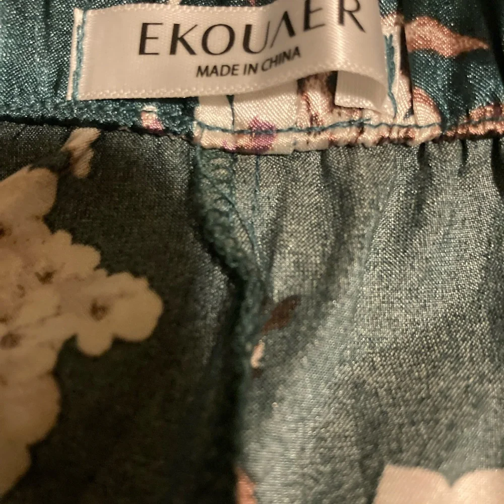 EC Ekouaer Shade of Green & White Floral Intimates Size Large - Picture 11 of 13